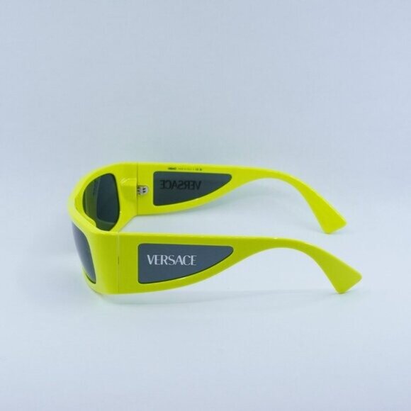 🕶️ New Versace VE4482 544987 Sunglasses - Yellow Frame, Dark Grey Lenses - Picture 5 of 10